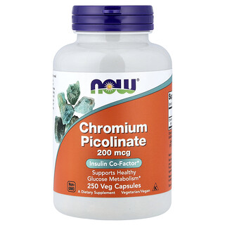 NOW Foods, Chrompicolinat, 200 mcg, 250 vegetarische Kapseln