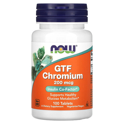 

NOW Foods GTF Chromium 200 mcg 100 Tablets