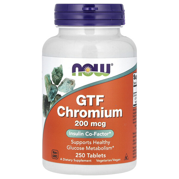 NOW Foods GTF Chromium, 200 mcg, 250 Tablets