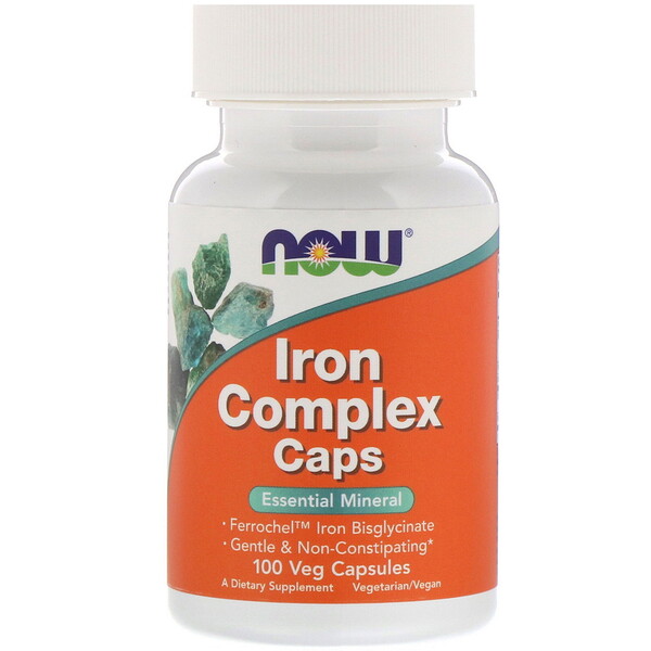 Now Foods‏, כמוסות קומפלקס ברזל, 100 כמוסות צמחיות