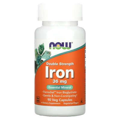 

NOW Foods Iron Double Strength 36 mg 90 Veg Capsules