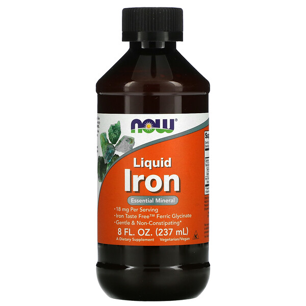 Now Foods‏, ברזל נוזלי, 237 מ”ל (8 אונקיות נוזל)