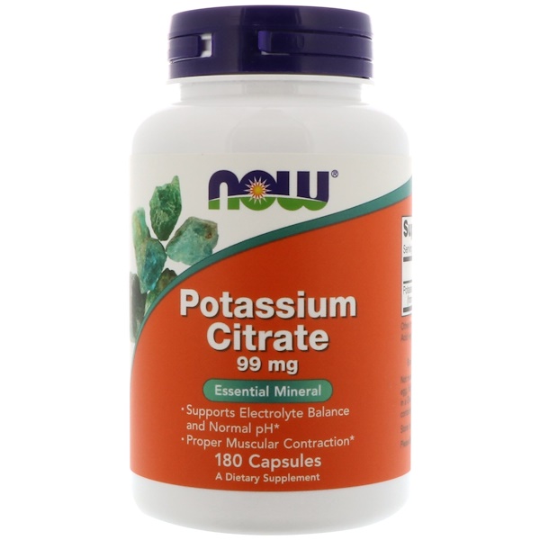 Now Foods, Potassium Citrate, 99 mg, 180 Capsules iHerb