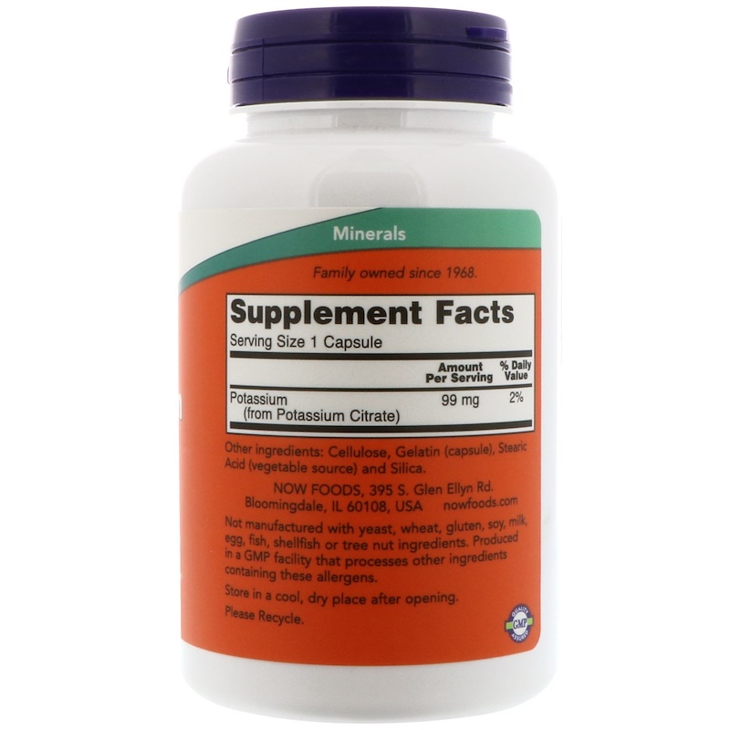 Now Foods, Potassium Citrate, 99 mg, 180 Capsules iHerb