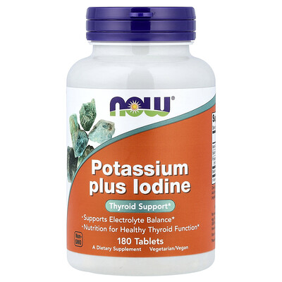Product Image for NOW Foods, Potassium Plus Iodine, 180 Tablets