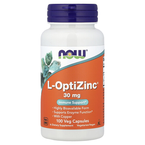 NOW Foods L-OptiZinc®、ベジカプセル100粒