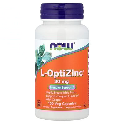 NOW Foods, L-OptiZinc®, 100 cápsulas vegetales