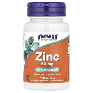 NOW Foods, Sinkki, 50 mg, 100 tablettia