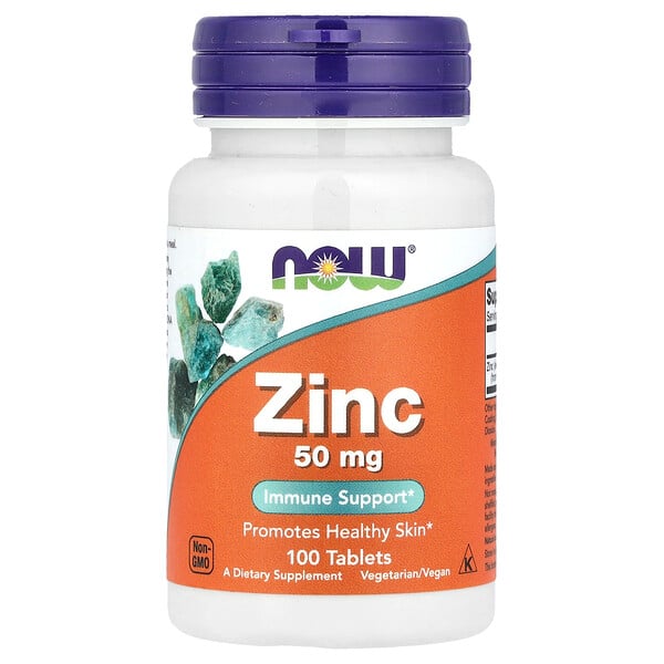 NOW Foods Zinc, 50 mg, 100 Tablets
