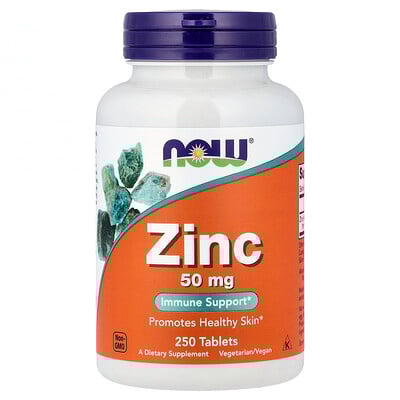 NOW Foods, Zinc, 50 mg, 250 Tabletas