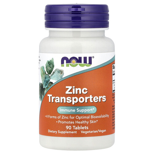 NOW Foods, Zinc Transporters, 90 タブレット（1タブレットあたり22mg）