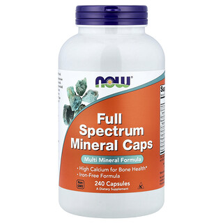 NOW Foods, Capsules de minéraux à spectre complet, 240 capsules végétariennes