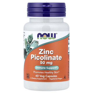 NOW Foods, picolinat de zinc, 50 mg, 60 capsule vegetale