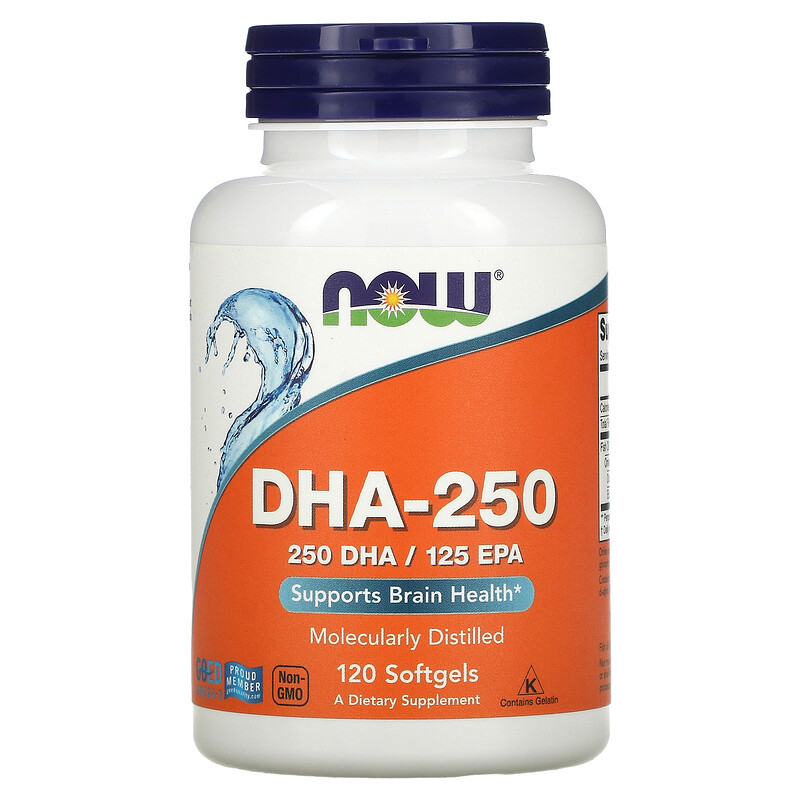 Now Foods, DHA-250, 120 Softgels - iHerb