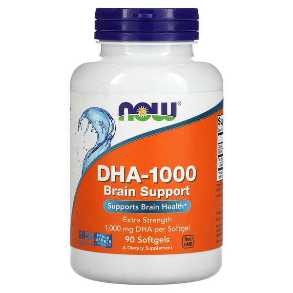 Now Foods, DHA-1000 脑幫助，额外强度，1000 毫克，90 颗软凝胶