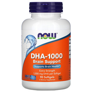 Отзывы о Now Foods, DHA-1000 Brain Support, Extra Strength, 1,000 mg, 90 Softgels