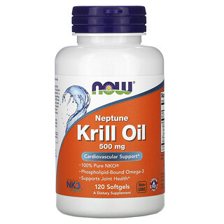 Now Foods, Óleo de Krill Neptune, 500 mg, 120 Cápsulas Softgel