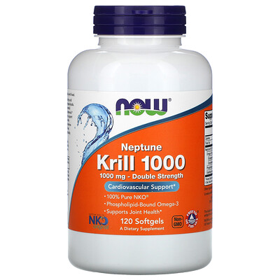 Now Foods Криль Neptune 1000, 1000 мг, 120 мягких желатиновых капсул
