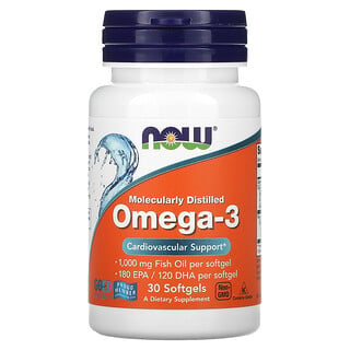 Now Foods, Omega-3, 180 EPA / 120 DHA, 30 Softgels