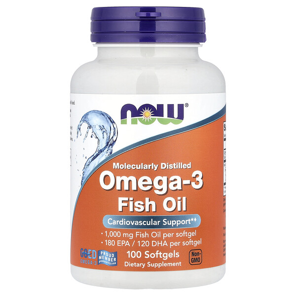 NOW Foods Omega-3 Fish Oil, 100 Softgels