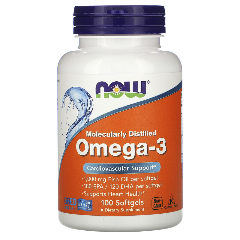 Now Foods Molecularly Distilled Omega 3 100 Softgels Iherb 9639