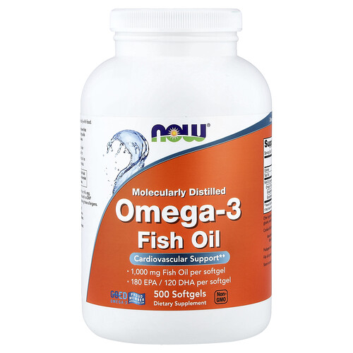 NOW Foods, Omega-3 Fish Oil, 2,000 mg, 500 Softgels (1,000 mg per Softgel)