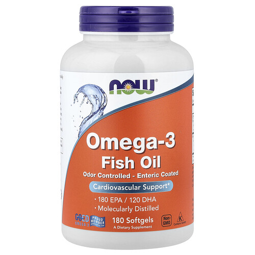 NOW Foods オメガ3 フィッシュオイル ソフトジェル180粒