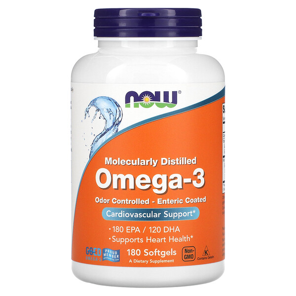 NOW Foods, Omega3, 180 EPA / 120 DHA, 180 Softgels