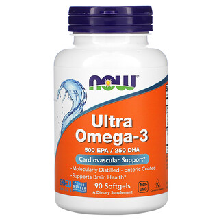 Now Foods, Ultra Omega-3, 500 EPA / 250  DHA, 90 Enteric Coated Softgels