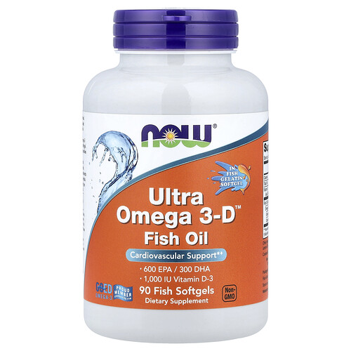 Now Foods , Aceite De Pescado Ultra Omega 3-D™, 90 Cápsulas Blandas De Pescado