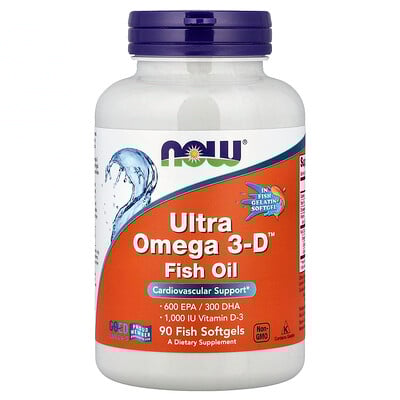 NOW Foods, Aceite de pescado Ultra Omega 3-D™, 90 cápsulas blandas de pescado