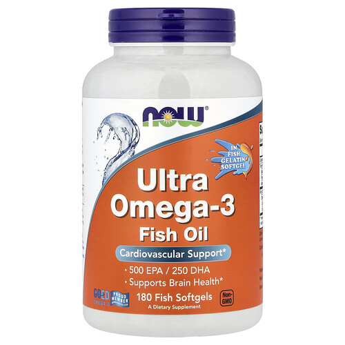 NOW Foods, Ultra Omega-3, 500 EPA/250 DHA, 180 Fischweichkapseln