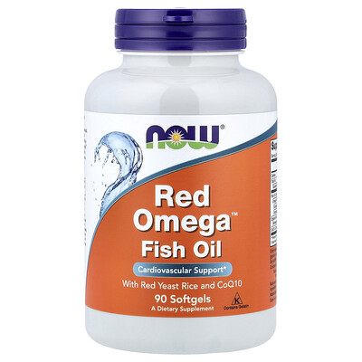 Product Image for NOW Foods, Red Omega Fish Oil With Red Yeast Rice and CoQ10, 90 Softgels