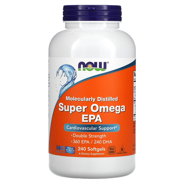 Super Omega con EPA obtenido por destilación molecular, 240 cápsulas blandas