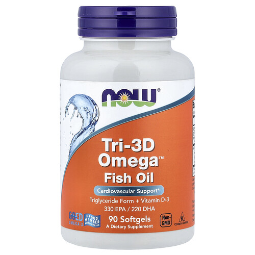 Now Foods Tri-3D Omega™ Fish Oil, 90 Softgels