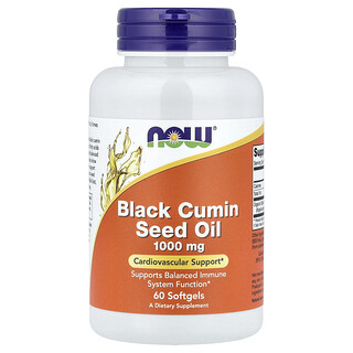 NOW Foods, Aceite de semilla de comino negro, 1000 mg, 60 cápsulas blandas