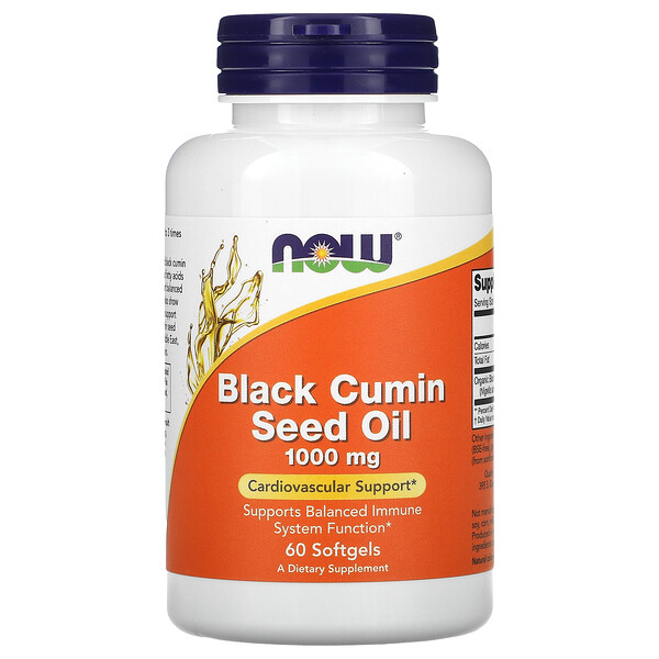 Aceite de semilla de comino negro, 1000 mg, 60 cápsulas blandas