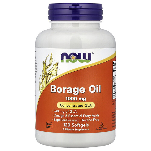 NOW Foods, Borage Oil, Concentration GLA , 1,000 mg, 120 Softgels