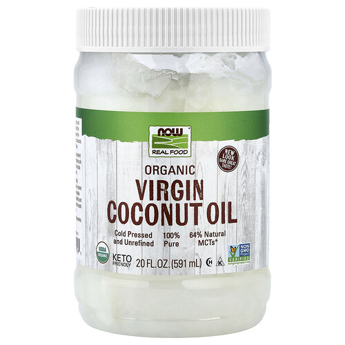 NOW Foods, Real Food, Organic Virgin Coconut Oil, 20 fl oz (591 ml)