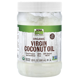 NOW Foods, Real Food, Organic Virgin Coconut Oil, 20 fl oz (591 ml)