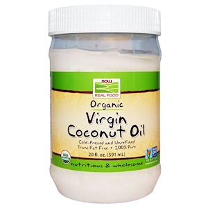 Now Foods, Органическое натуральное кокосовое масло, 20 жидких унций (591 мл)