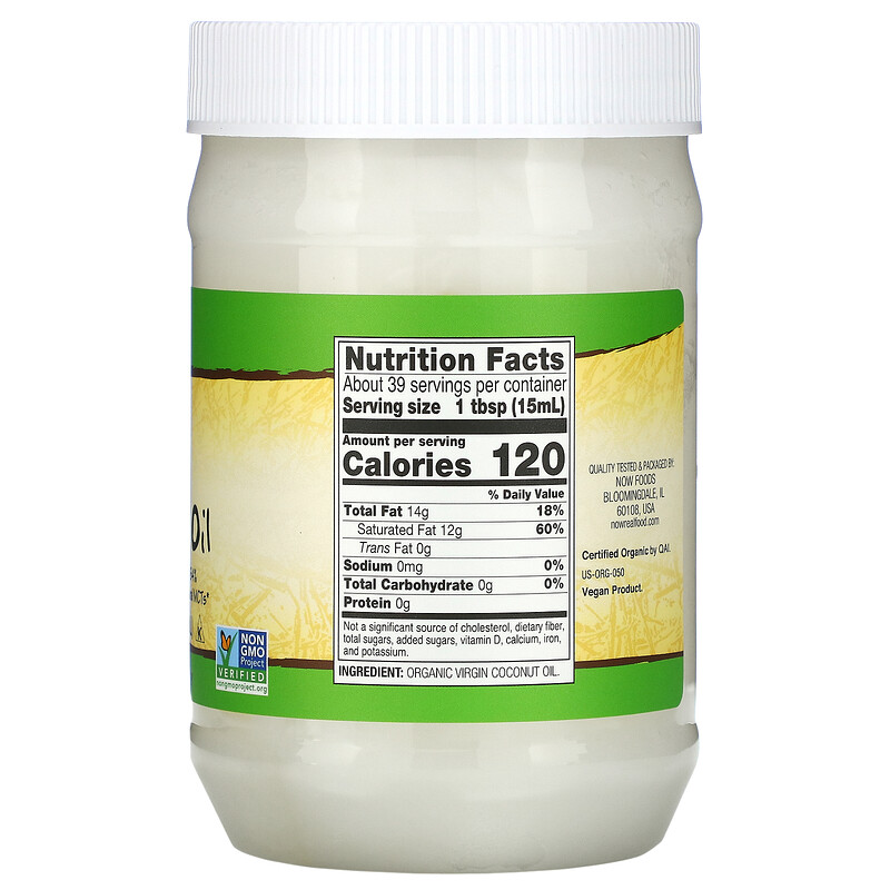 Now Foods, Real Food, Organic Virgin Coconut Oil, 20 fl oz (591 ml) iHerb