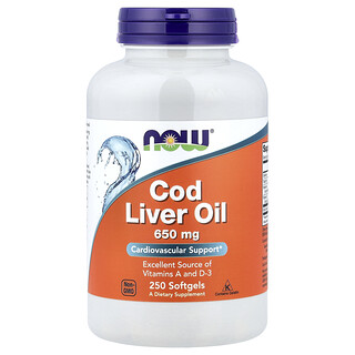 NOW Foods, Lebertran, 650 mg, 250 Weichkapseln