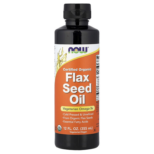 NOW Foods, Bio-zertifiziertes Leinsamenöl, 355 ml