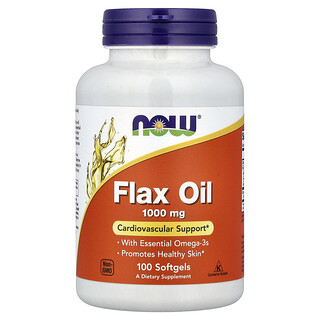NOW Foods, Flax Oil, 1,000 mg, 100 Softgels (1,000 mg per Softgel)