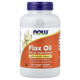 NOW Foods, Flax Oil, 1,000 mg, 120 Veggie Softgels