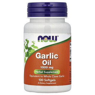 NOW Foods, Aceite de ajo, 1500 mg, 100 cápsulas blandas