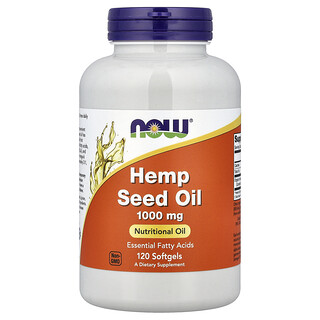 NOW Foods, Minyak Biji Hemp, 1,000 mg, 120 Gel Lembut