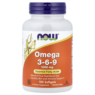 NOW Foods, Omega 3-6-9, 100 Softgel