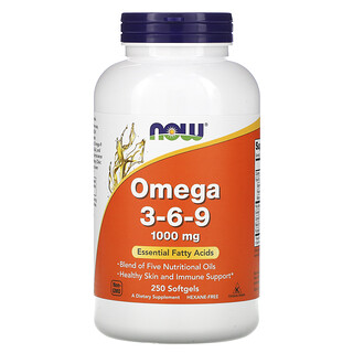 Now Foods, Oméga 3-6-9, 1000 mg, 250 capsules à enveloppe molle